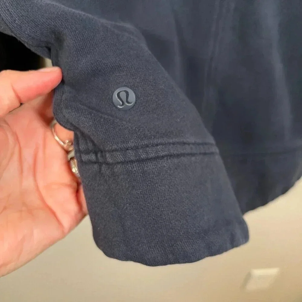 Lululemon Fleece Be True Jacket Size 8 Inkwell Blue Quilted Athletic Athleisure